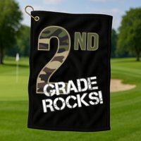 2nd Grade Rocks Camo Golf Towel