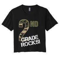 2nd Grade Rocks Camo Women's Crop Top Tee
