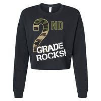 2nd Grade Rocks Camo Cropped Pullover Crew