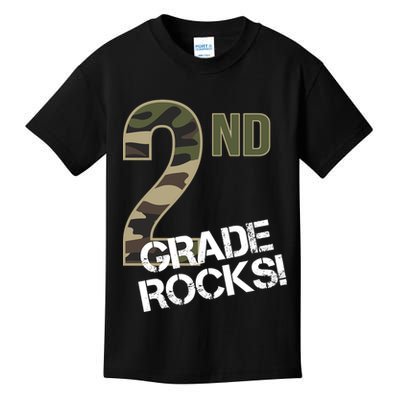 2nd Grade Rocks Camo Kids T-Shirt