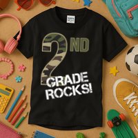2nd Grade Rocks Camo Kids T-Shirt