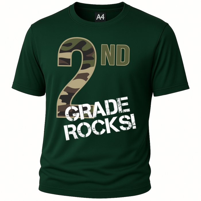 2nd Grade Rocks Camo Cooling Performance Crew T-Shirt