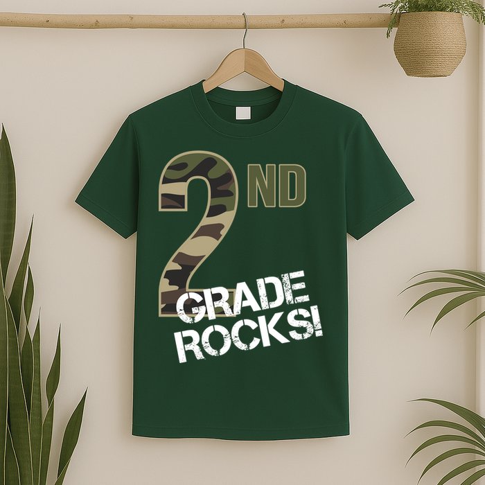 2nd Grade Rocks Camo T-Shirt