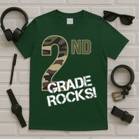 2nd Grade Rocks Camo T-Shirt