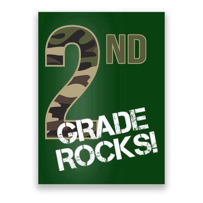 2nd Grade Rocks Camo Poster
