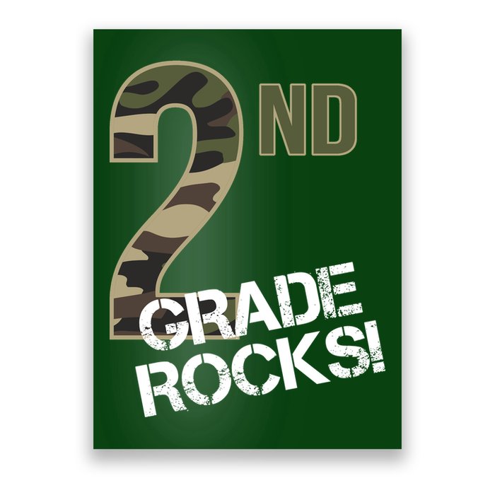 2nd Grade Rocks Camo Poster