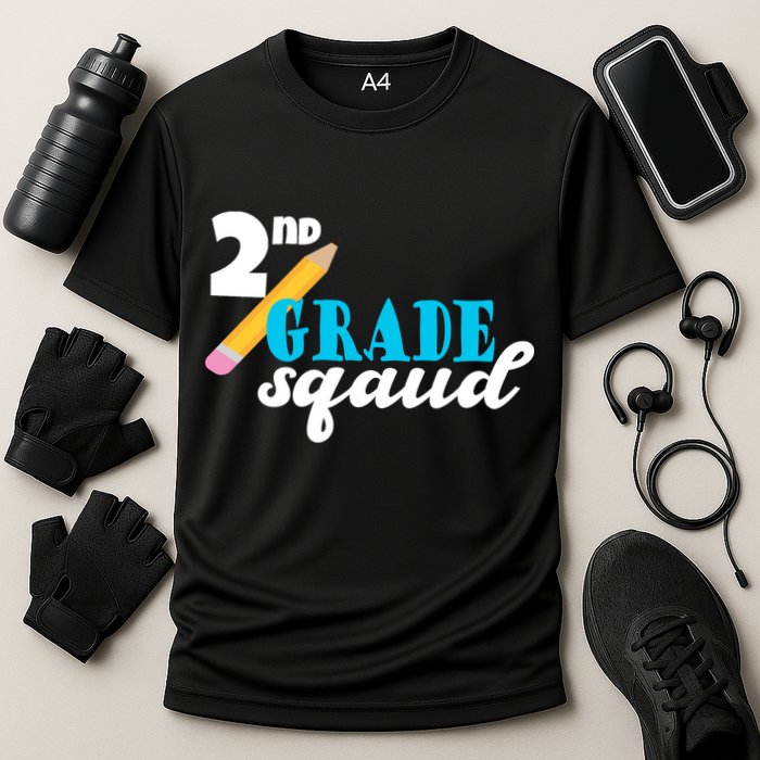 2nd Grade Squad School Pencil Cooling Performance Crew T-Shirt