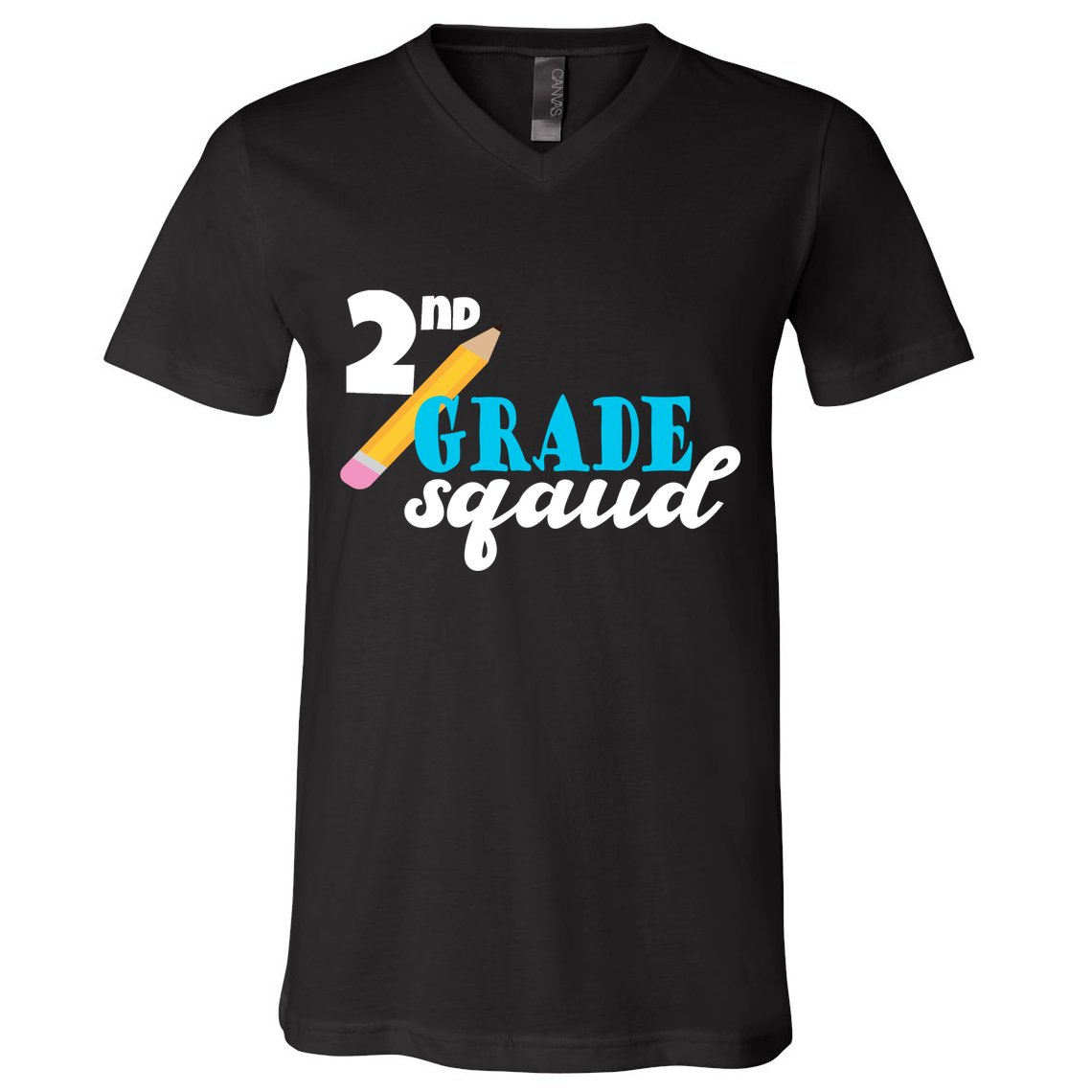 2nd Grade Squad School Pencil V-Neck T-Shirt