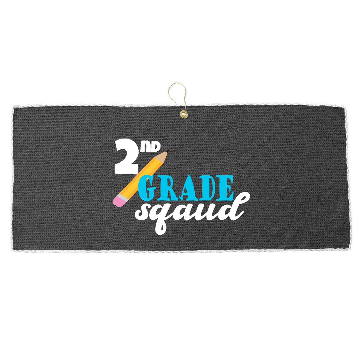 2nd Grade Squad School Pencil Large Microfiber Waffle Golf Towel
