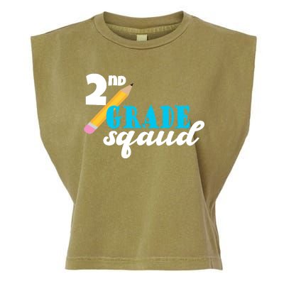 2nd Grade Squad School Pencil Garment-Dyed Women's Muscle Tee