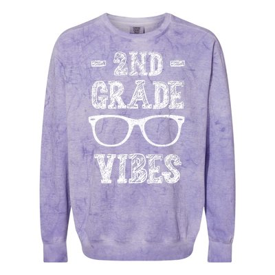 2nd Grade Vibes Colorblast Crewneck Sweatshirt