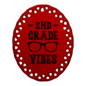 2nd Grade Vibes Ceramic Oval Ornament