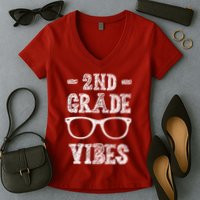 2nd Grade Vibes Women's V-Neck T-Shirt