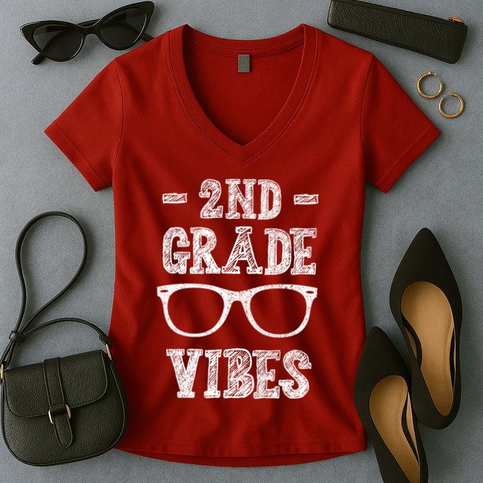 2nd Grade Vibes Women's V-Neck T-Shirt