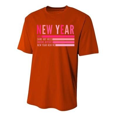 2024 New Year Same Hot Mess Cheers Bitches Gift Performance Sprint T-Shirt