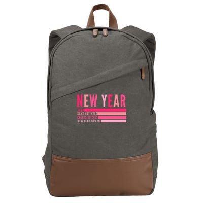 2024 New Year Same Hot Mess Cheers Bitches Gift Cotton Canvas Backpack