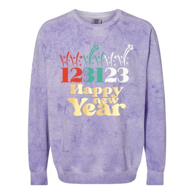 2024 New Years Eve 123123 Cute Gift Colorblast Crewneck Sweatshirt