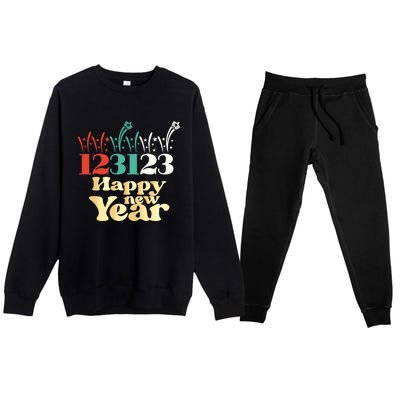 2024 New Years Eve 123123 Cute Gift Premium Crewneck Sweatsuit Set