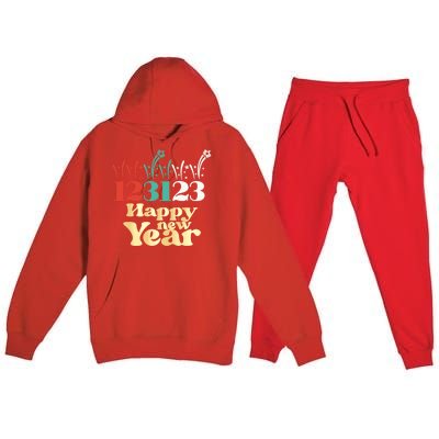 2024 New Years Eve 123123 Cute Gift Premium Hooded Sweatsuit Set