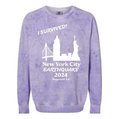 2024 New York City Earthquake Survivor Natural Disaster Colorblast Crewneck Sweatshirt