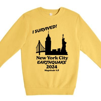 2024 New York City Earthquake Survivor Natural Disaster Premium Crewneck Sweatshirt