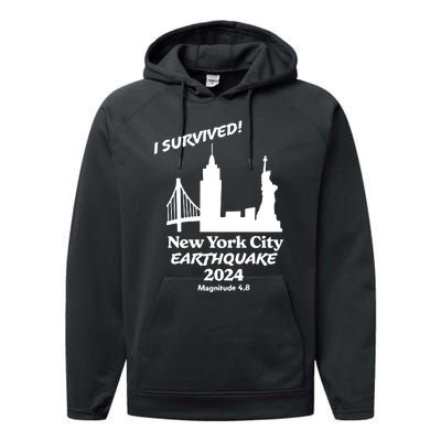 2024 New York City Earthquake Survivor Natural Disaster Performance Fleece Hoodie