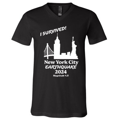 2024 New York City Earthquake Survivor Natural Disaster V-Neck T-Shirt