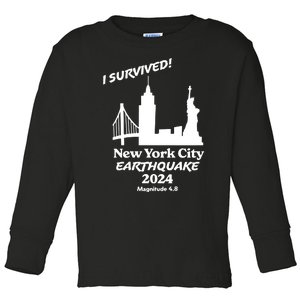 2024 New York City Earthquake Survivor Natural Disaster Toddler Long Sleeve Shirt