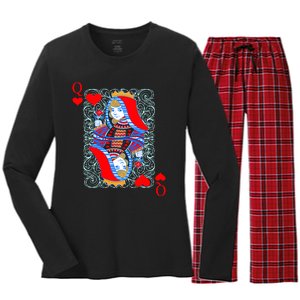 2 Of 2 King And Queen Matching Poker For Couples Women's Long Sleeve Flannel Pajama Set 