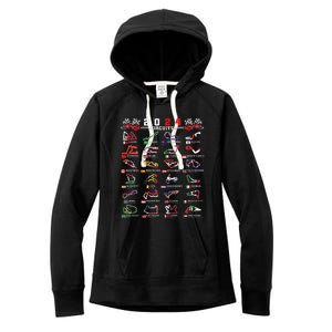 2024 Open Wheel Formula Racing World Circuits Race Tracks Gift Women's Fleece Hoodie