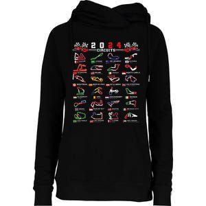 2024 Open Wheel Formula Racing World Circuits Race Tracks Gift Womens Funnel Neck Pullover Hood