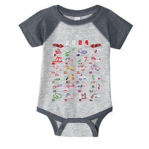 2024 Open Wheel Formula Racing World Circuits Race Tracks Gift Infant Baby Jersey Bodysuit