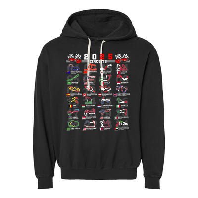 2025 Open Wheel Formula Racing World Circuits Race Tracks Garment-Dyed Fleece Hoodie