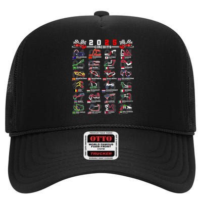 2025 Open Wheel Formula Racing World Circuits Race Tracks High Crown Mesh Back Trucker Hat