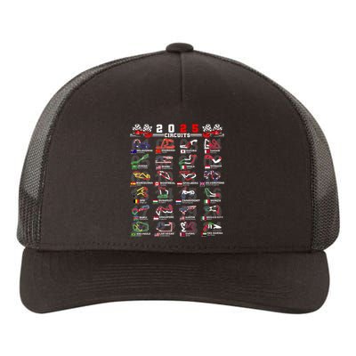 2025 Open Wheel Formula Racing World Circuits Race Tracks Yupoong Adult 5-Panel Trucker Hat