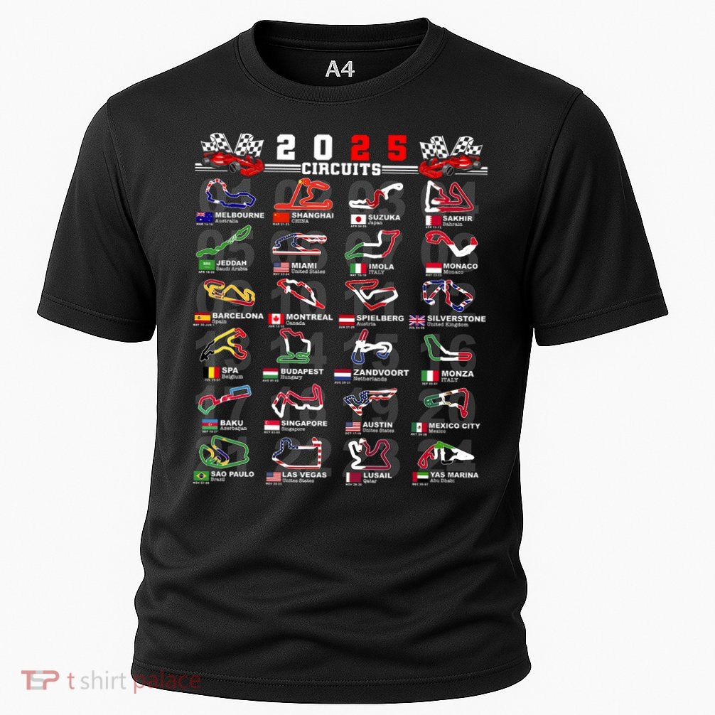 2025 Open Wheel Formula Racing World Circuits Race Tracks Performance Shirt