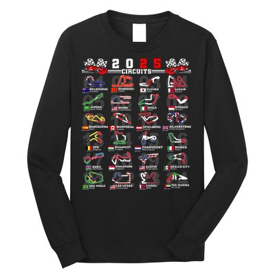 2025 Open Wheel Formula Racing World Circuits Race Tracks Long Sleeve Shirt