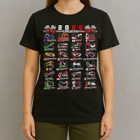 2025 Open Wheel Formula Racing World Circuits Race Tracks T-Shirt