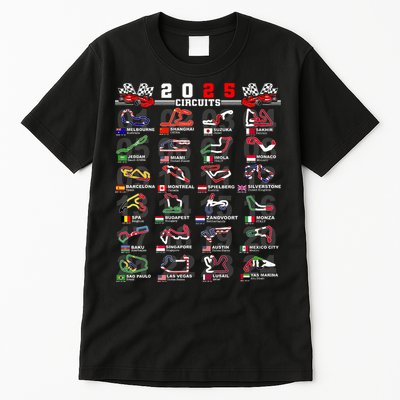 2025 Open Wheel Formula Racing World Circuits Race Tracks Tall T-Shirt
