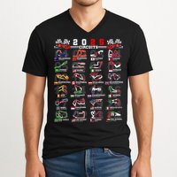 2025 Open Wheel Formula Racing World Circuits Race Tracks V-Neck T-Shirt