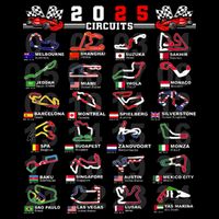 2025 Open Wheel Formula Racing World Circuits Race Tracks Drawstring Bag