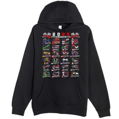 2025 Open Wheel Formula Racing World Circuits Race Tracks Premium Pullover Hoodie