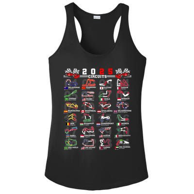 2025 Open Wheel Formula Racing World Circuits Race Tracks Ladies PosiCharge Competitor Racerback Tank