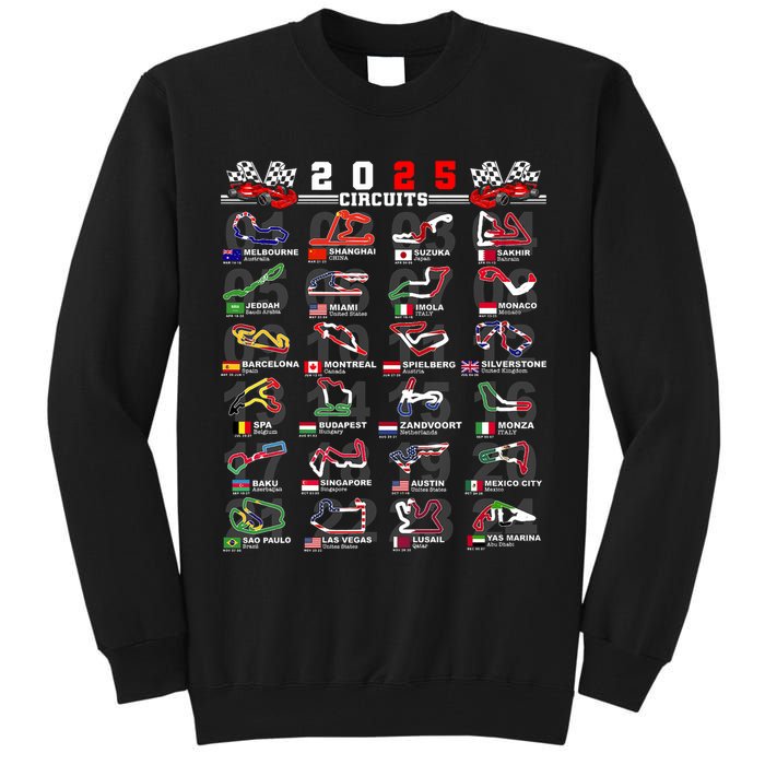 2025 Open Wheel Formula Racing World Circuits Race Tracks Tall Sweatshirt