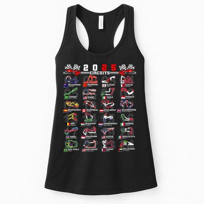 2025 Open Wheel Formula Racing World Circuits Race Tracks Womens Tank Top