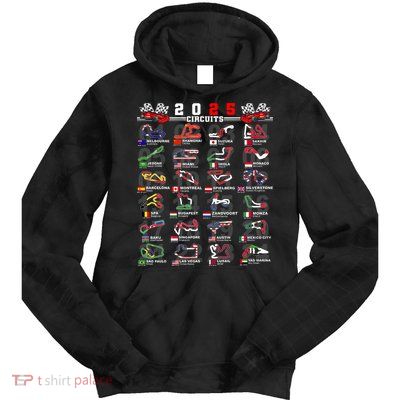 2025 Open Wheel Formula Racing World Circuits Race Tracks Tie Dye Hoodie