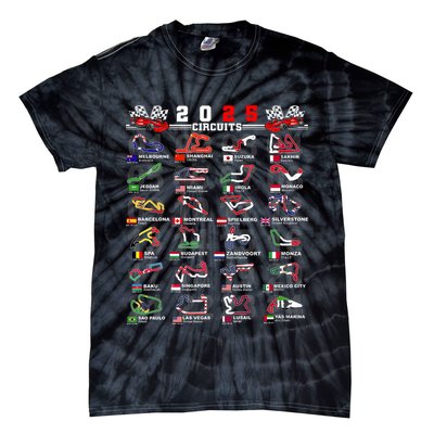 2025 Open Wheel Formula Racing World Circuits Race Tracks Tie-Dye T-Shirt