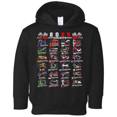 2025 Open Wheel Formula Racing World Circuits Race Tracks Toddler Hoodie
