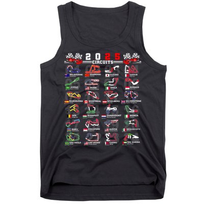 2025 Open Wheel Formula Racing World Circuits Race Tracks Tank Top