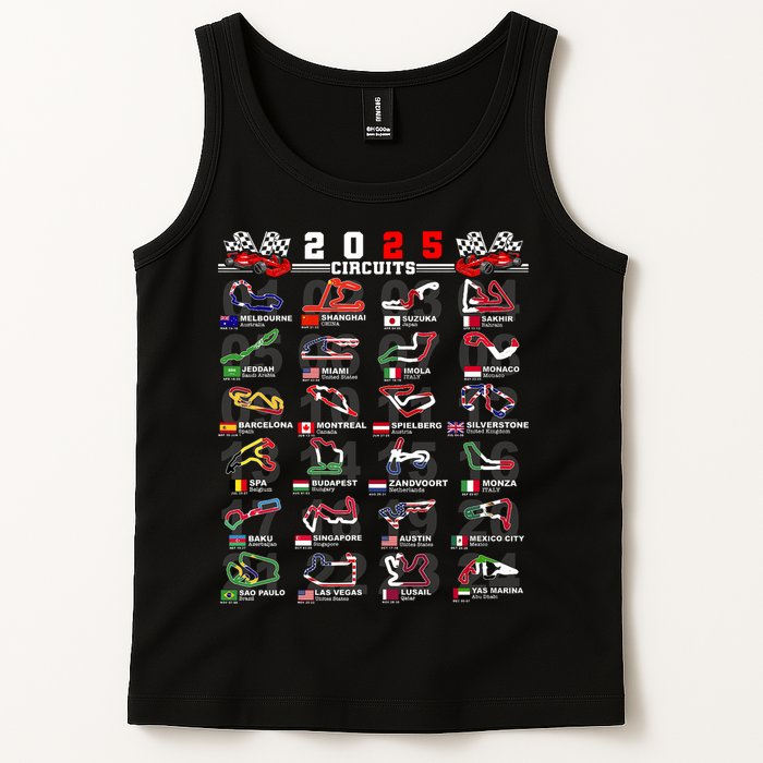 2025 Open Wheel Formula Racing World Circuits Race Tracks Tank Top